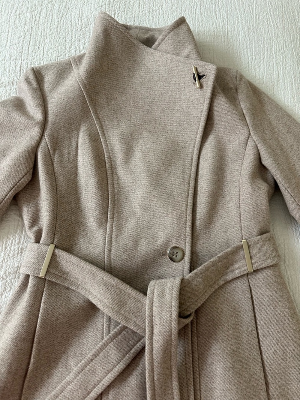 Calvin Klein Taupe Trench Coat with Belt